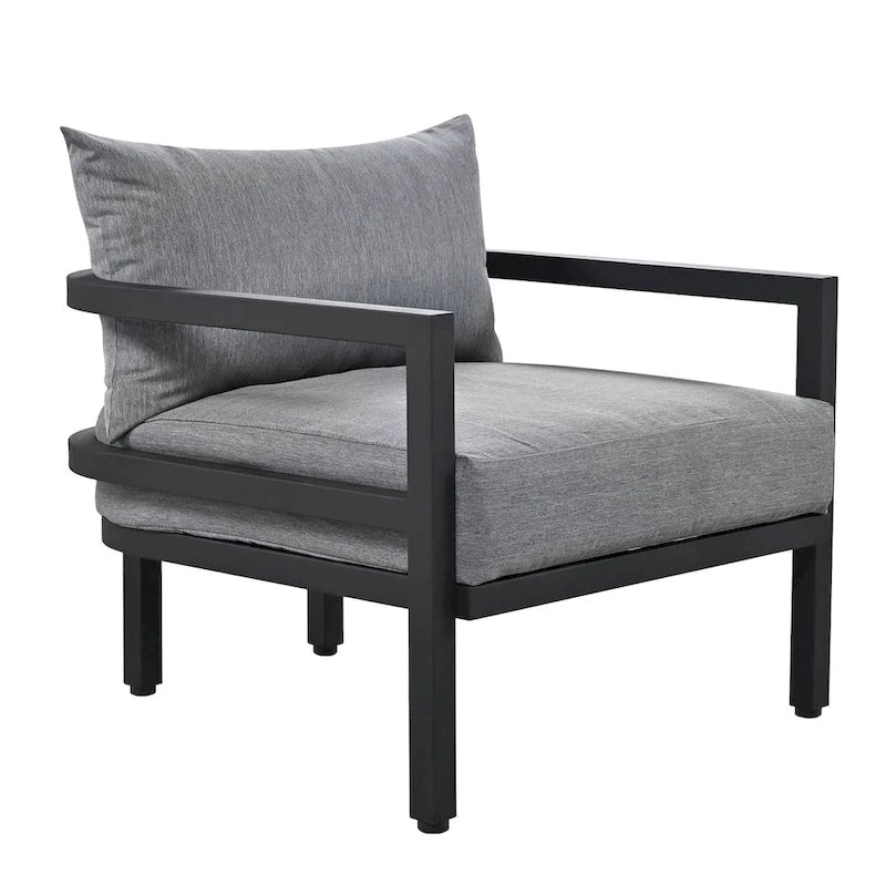Light Gray Multi-person Outdoor Steel Sofa Set