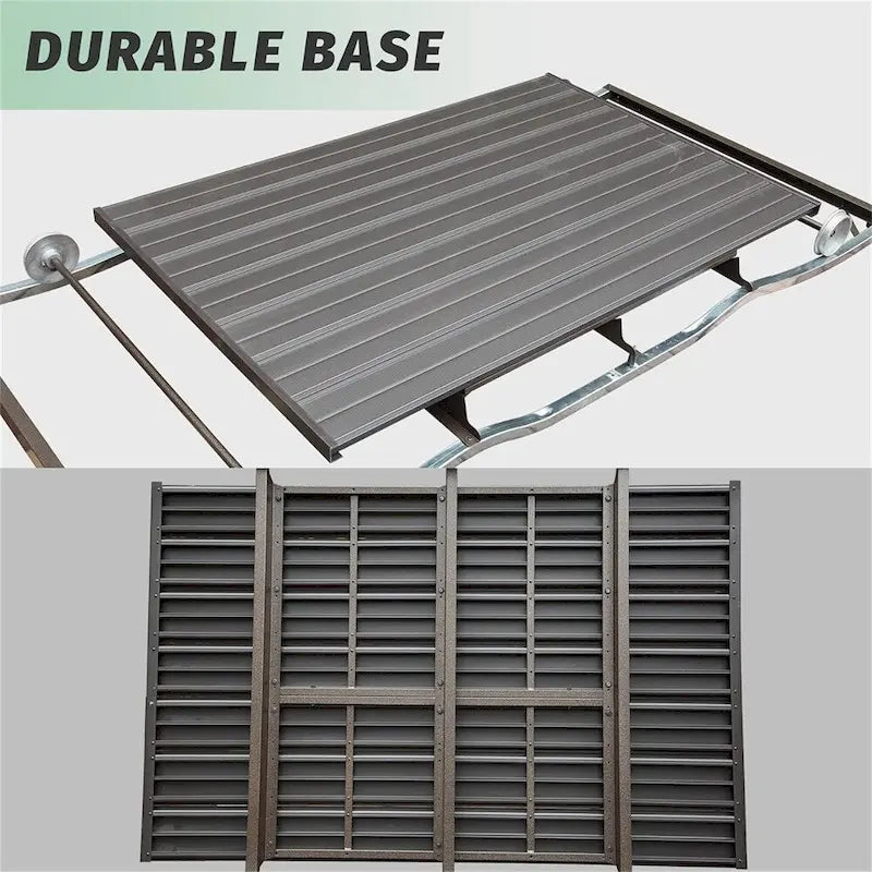 4-Seat Outdoor Aluminum Frame Glider Benches with Canopy and Netting