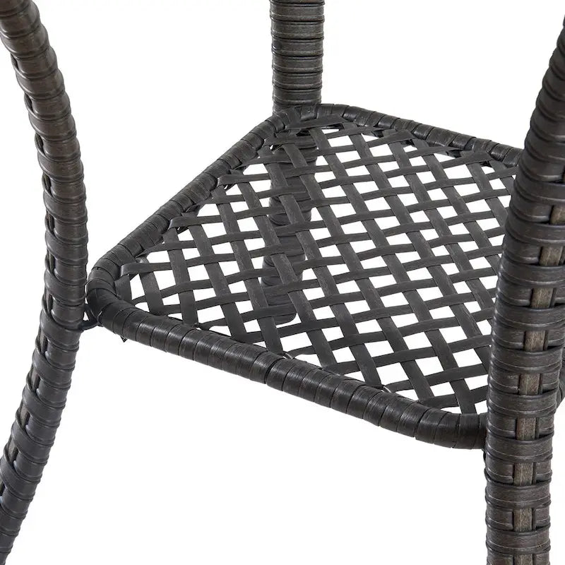 360 Rotating Wicker Patio Bistro Sets with Coffee Table - Brown