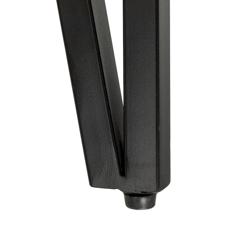 Round Wood Side Coffee Table with Metal Hairpin Legs - Black