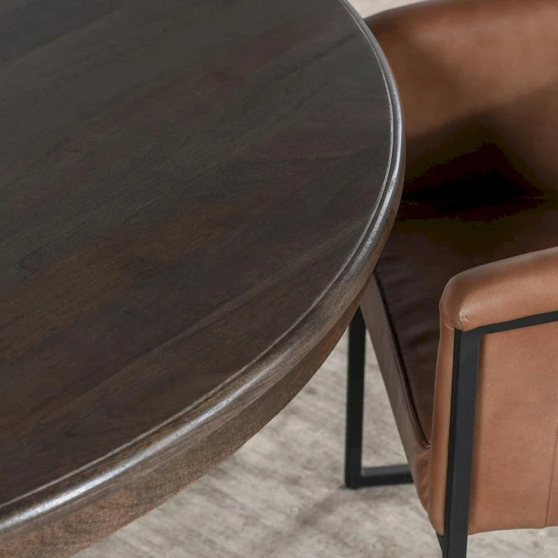 60" Round Dining Table in Cocoa Brown - Seats 6