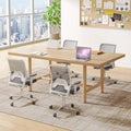 63-Inch Rectangular Conference Table for 6 People - Natural Wood