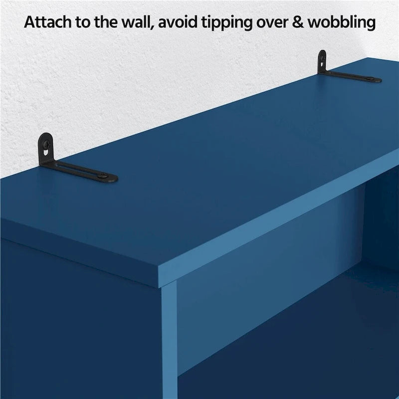 Over-the-Toilet Bathroom Organizer with 2 Shelves and Double Doors - Espresso, White, Grey, Navy Blue