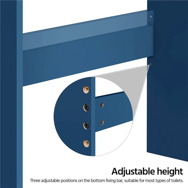 Over-the-Toilet Bathroom Organizer with 2 Shelves and Double Doors - Espresso, White, Grey, Navy Blue